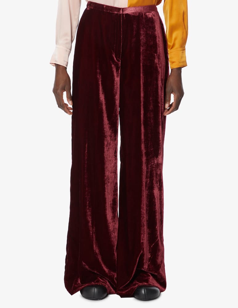 rinascente Forte Forte Pantalone palazzo in velluto - Rosso