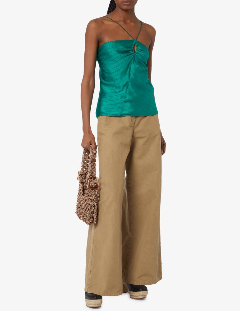 rinascente Forte Forte Top monospalla creponne gessato