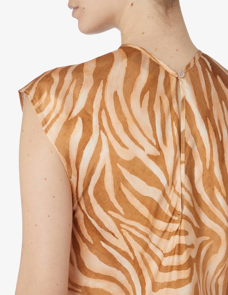 rinascente Forte Forte Wild Horses satin sleeveless Dress