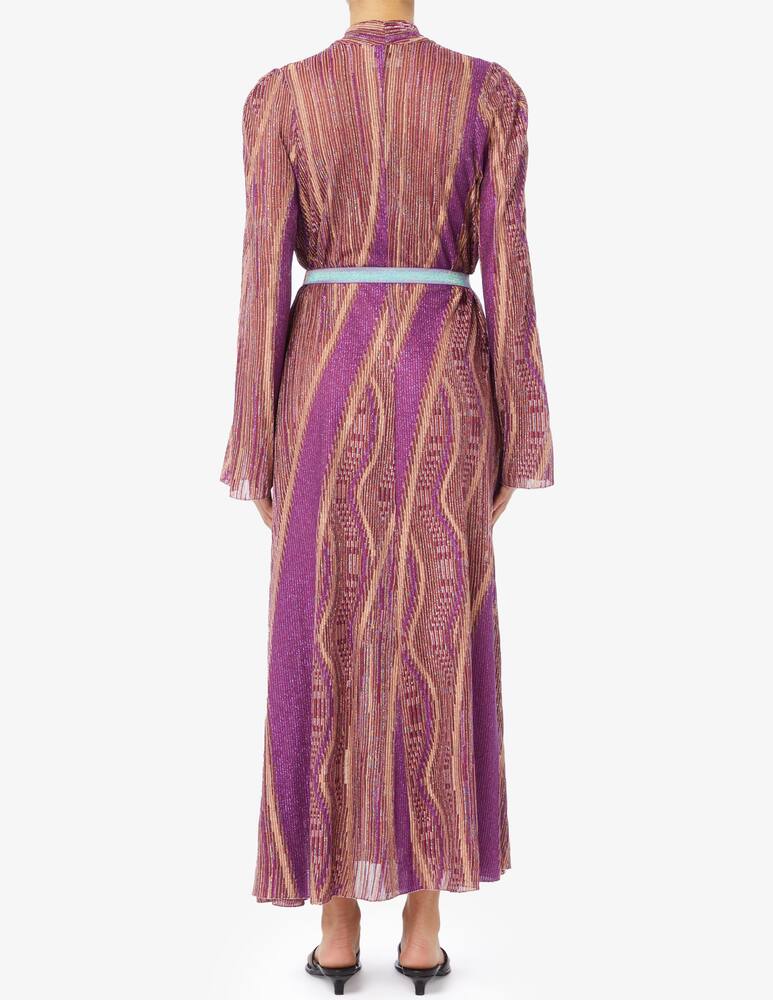 rinascente Forte Forte Abito lungo incrociato in jersey jacquard lurex