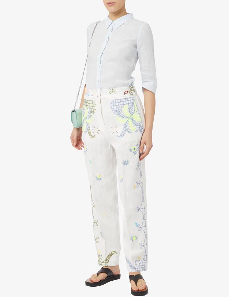 rinascente Forte Forte Eden embroidery linen pants