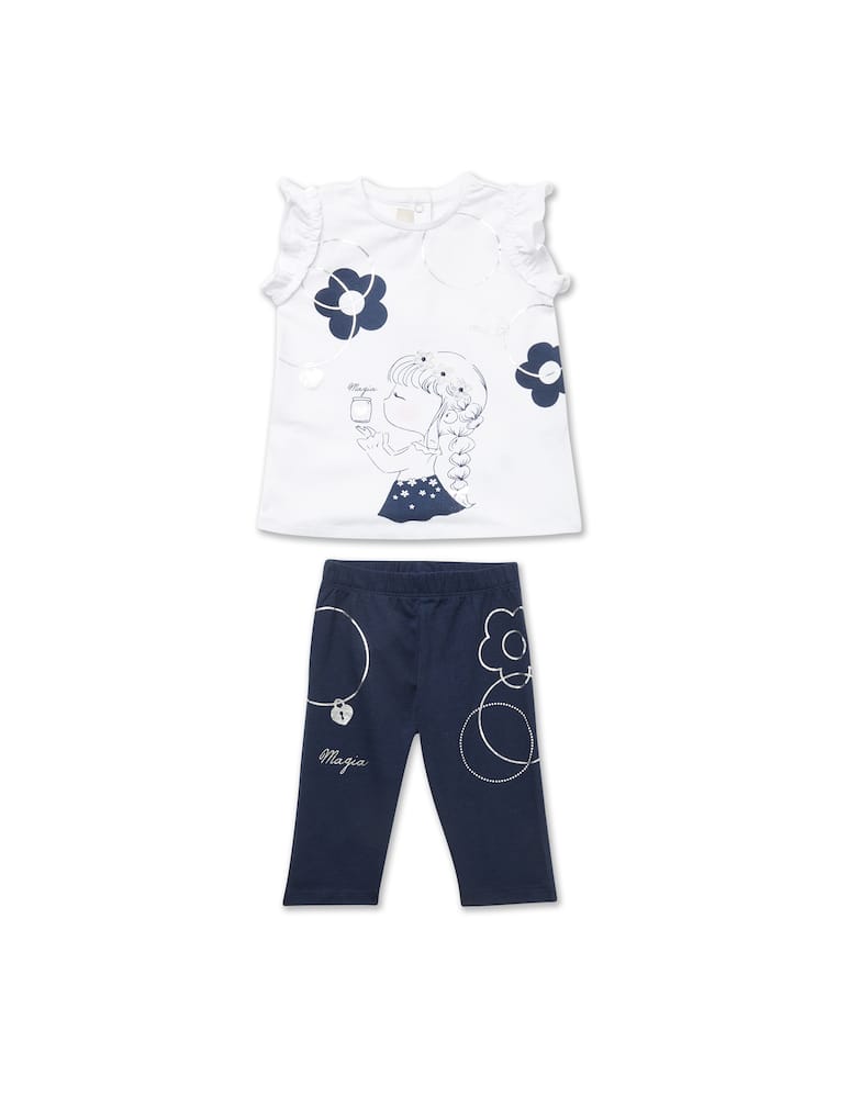 rinascente Chicco Suit set with t-shirt and capri pants - Bianco