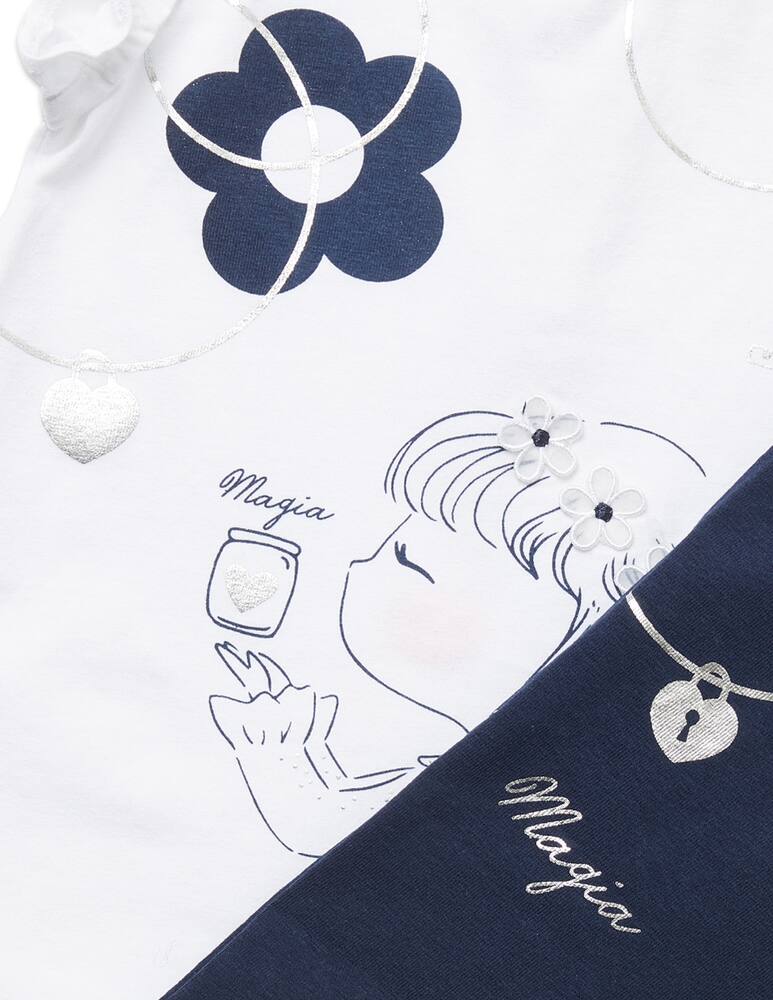 rinascente Chicco Suit set with t-shirt and capri pants - Bianco