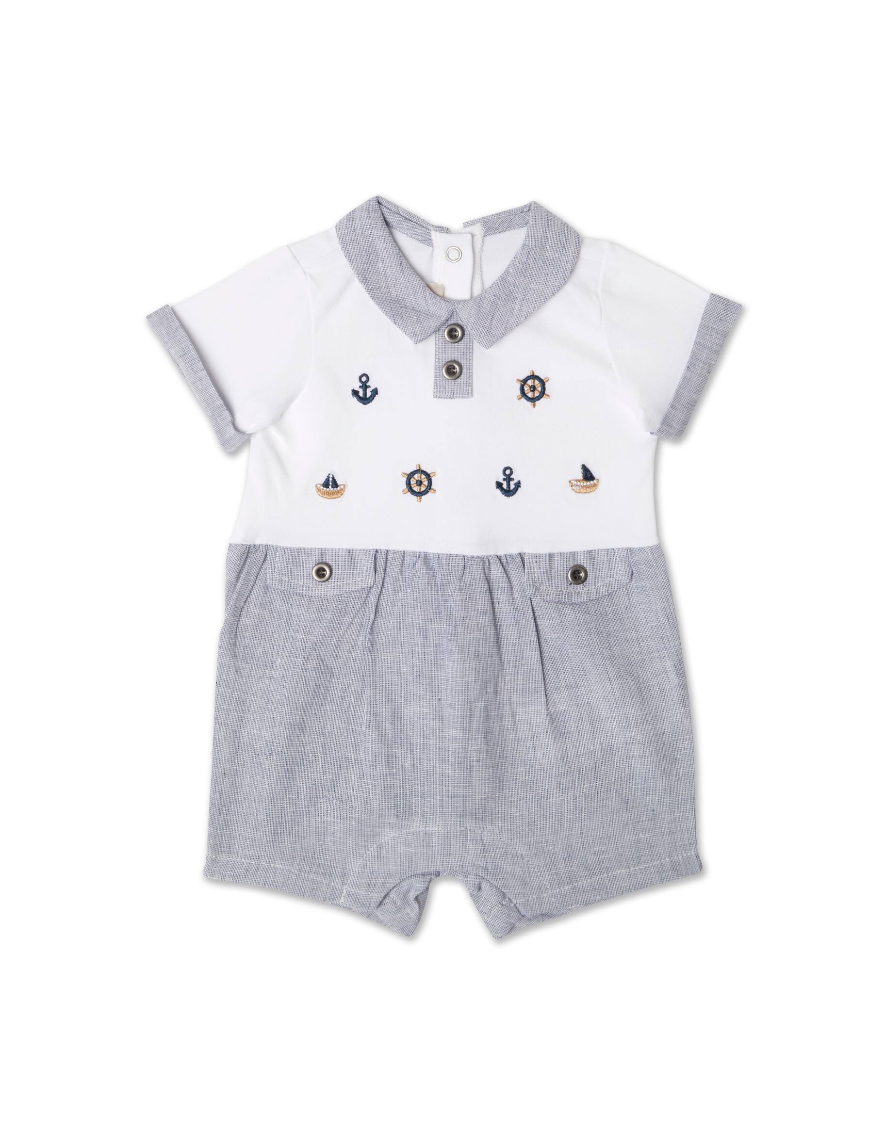 Moschino pagliaccetto neonata manica corta bianco main image 1