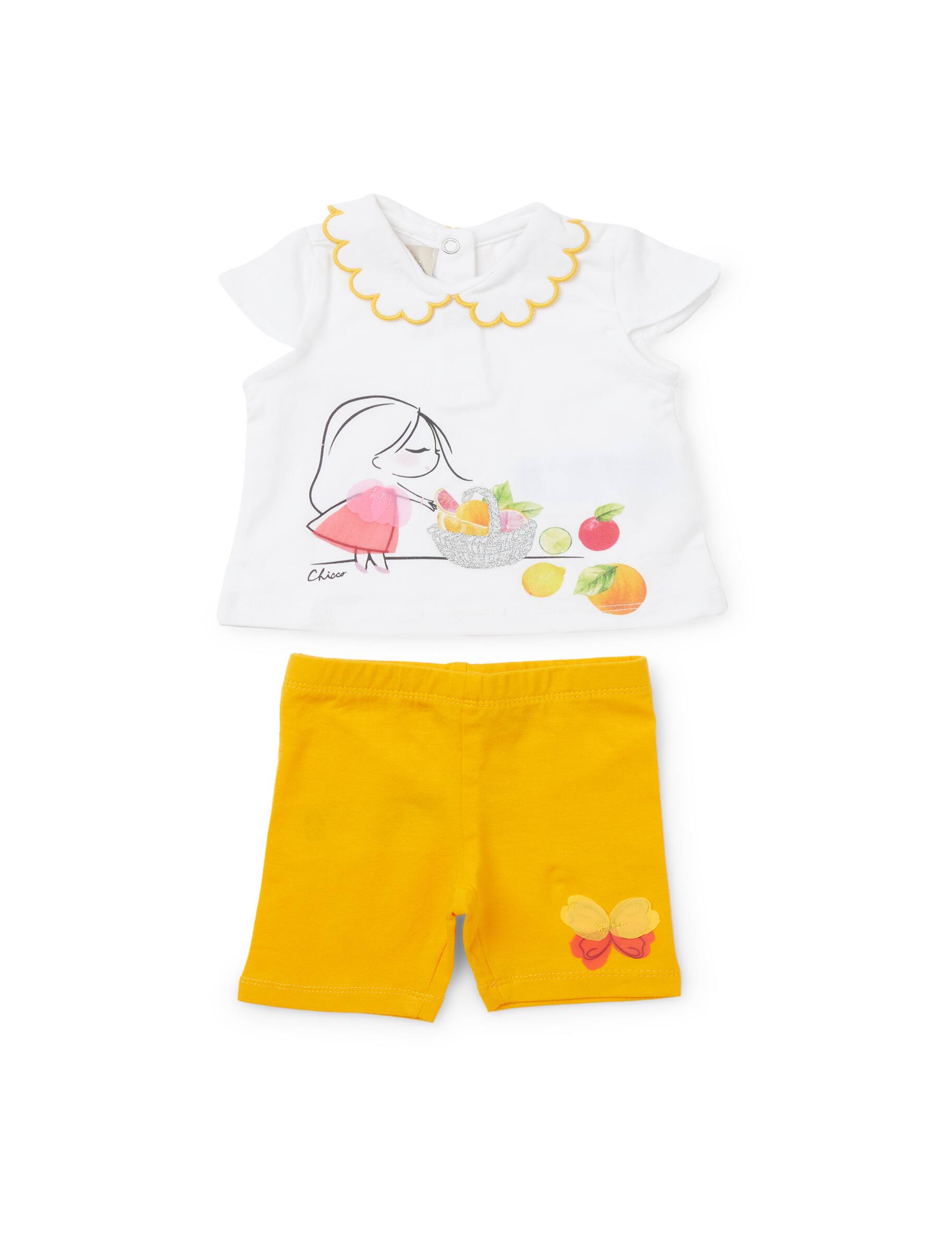 Short Fille Chicco - Lot De 3 Shorts Coton élastiqué - Confort Printemps/été - Taille élastique - 95% Coton