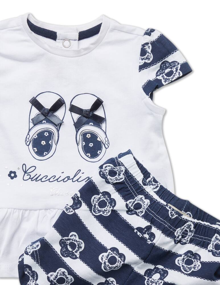 rinascente Chicco Set completo maglietta e pantalone corto - Bianco