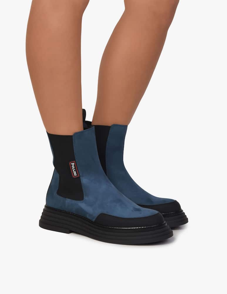 rinascente Pollini Stairway chunky bootie in suede 