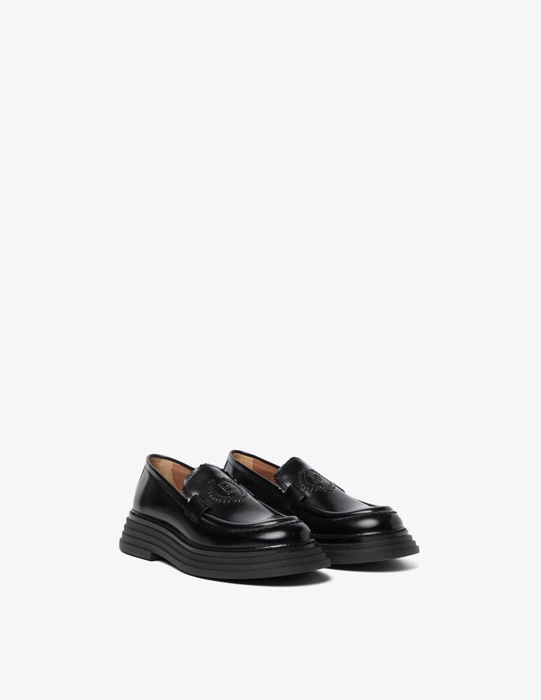 rinascente Pollini Stairway abraded calfskin loafers