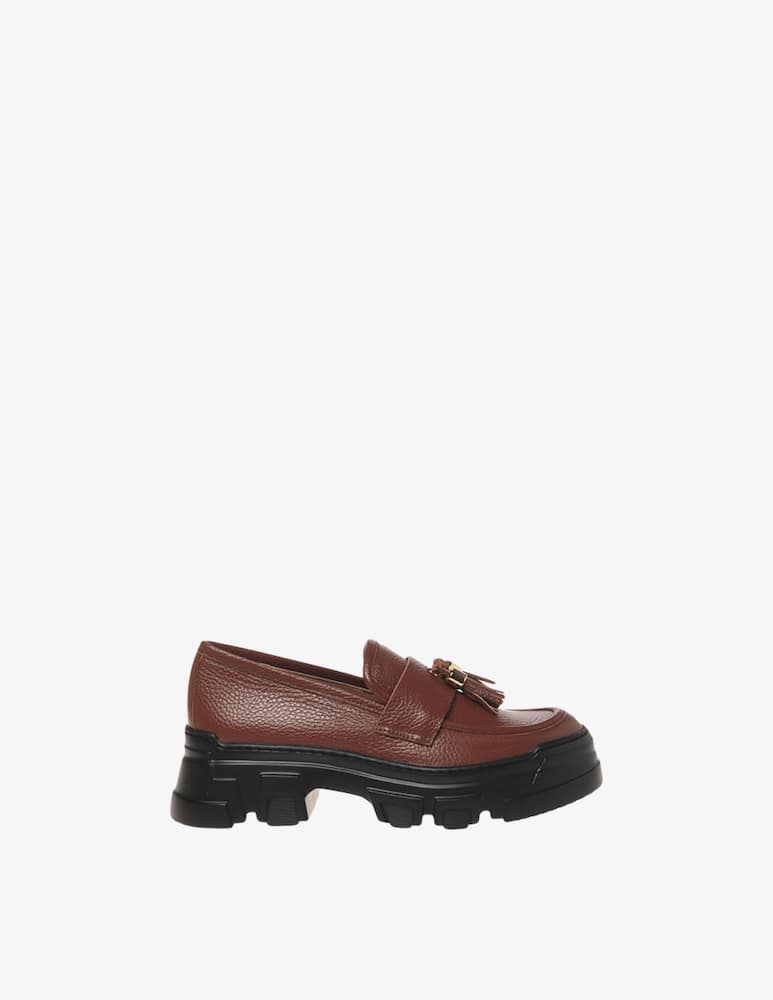 Pollini Lady Brave elk print calfskin loafers - picture 1 Pollini Lady Brave elk print calfskin loafers - picture 1