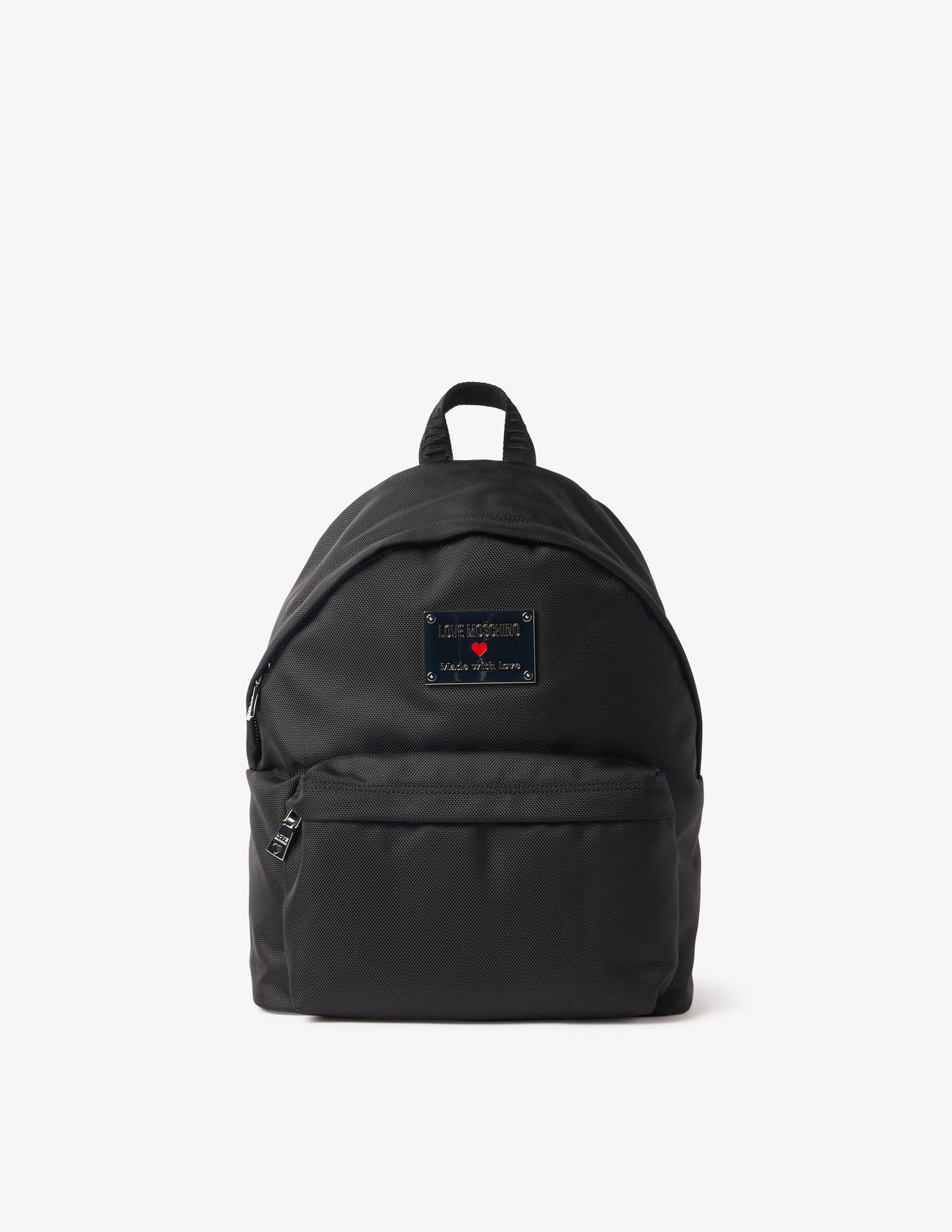 Zaino Love Moschino Nylon GRS Nero - Stile Casual, Tendance SS24, Materiale Riciclato