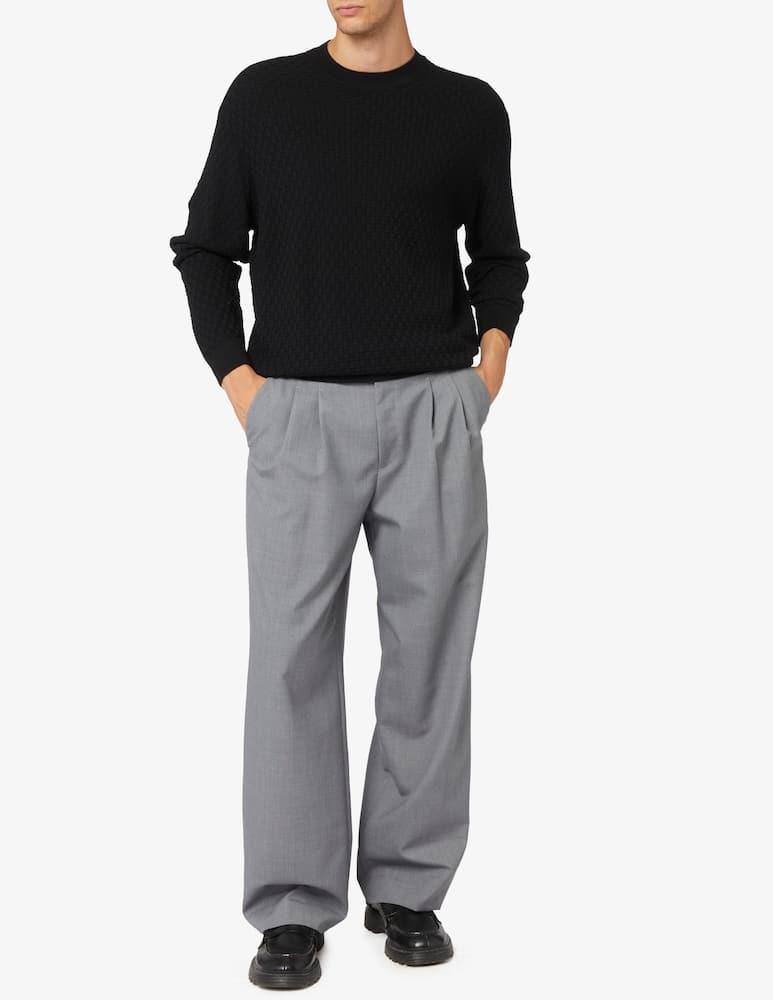 Emporio Armani Maglia in lana trama mattonella - immagine 2 Emporio Armani Maglia in lana trama mattonella - immagine 2