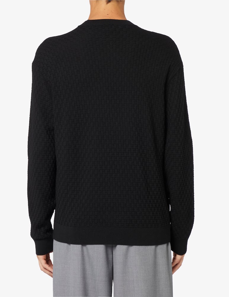 Emporio Armani Maglia in lana trama mattonella - immagine 3 Emporio Armani Maglia in lana trama mattonella - immagine 3