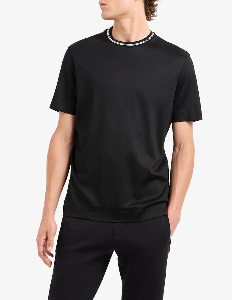 Emporio Armani Maglietta lettering collo - immagine 1