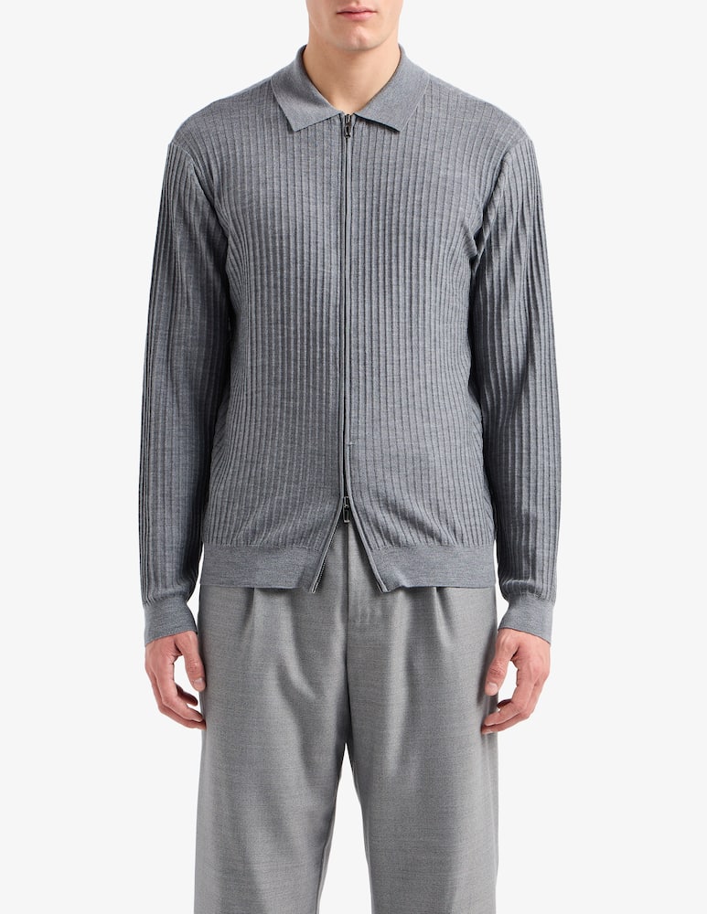 Emporio Armani Cardigan a coste - immagine 1 Emporio Armani Cardigan a coste - immagine 1