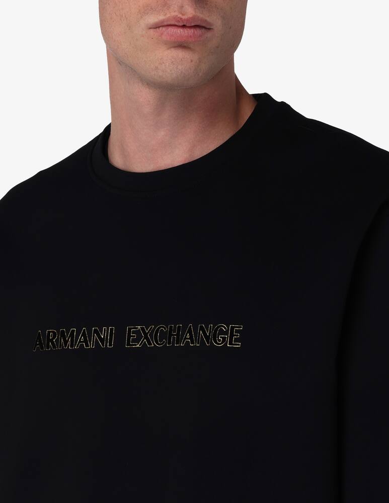 Armani Exchange Felpa girocollo scritta centro bordi oro - immagine 4 Armani Exchange Felpa girocollo scritta centro bordi oro - immagine 4