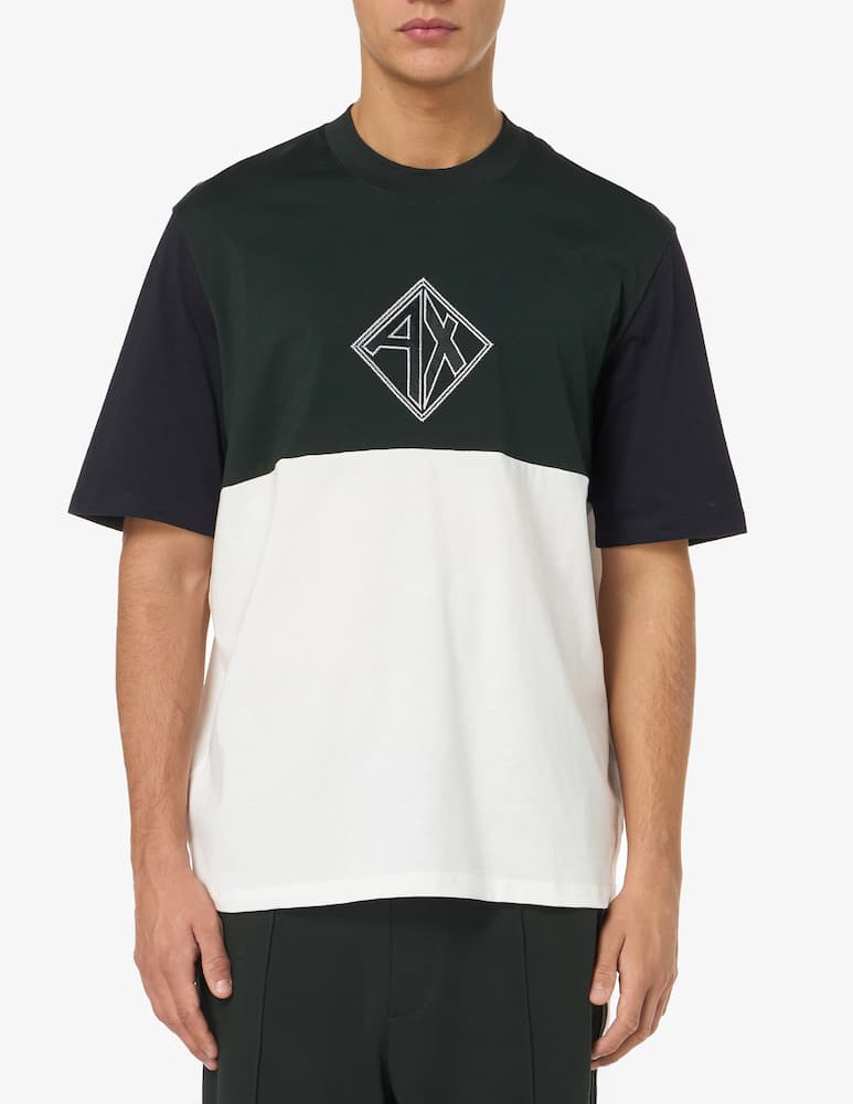 Armani Exchange T-shirt oversize con logo diamante - immagine 1 Armani Exchange T-shirt oversize con logo diamante - immagine 1