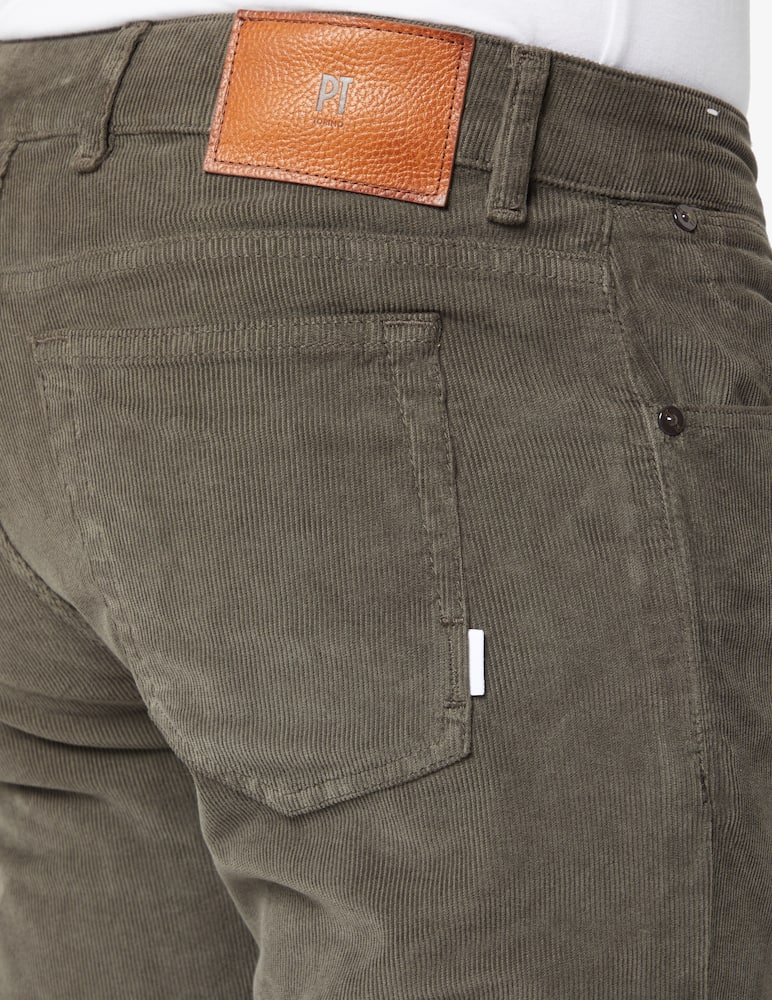 rinascente PT Pantaloni Torino Pantaloni 5 tasche slim in velluto - Verde