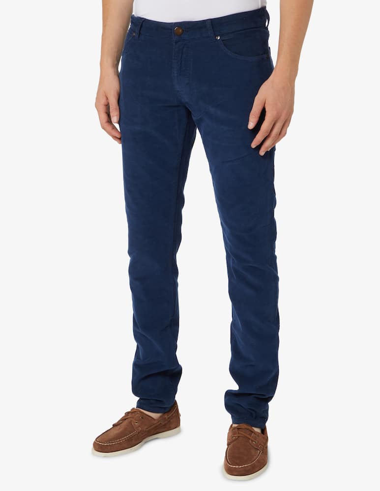 rinascente PT Pantaloni Torino Pantaloni 5 tasche slim in velluto - Blu