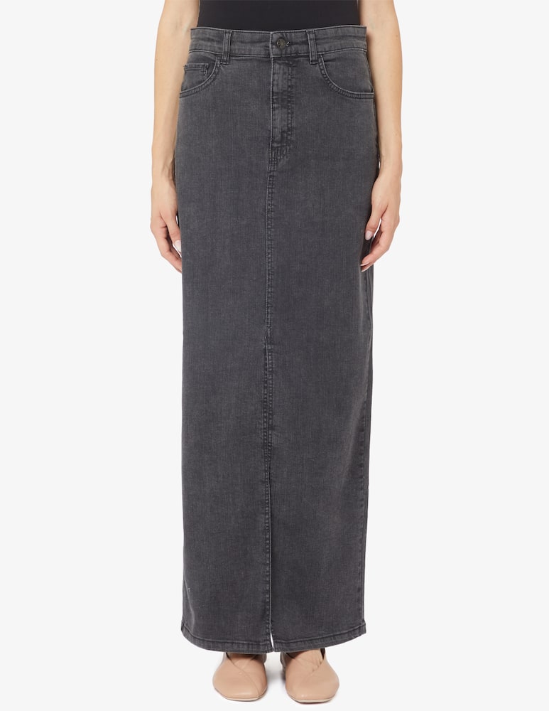 EMME Biblios long denim skirt with front slit - picture 1 EMME Biblios long denim skirt with front slit - picture 1