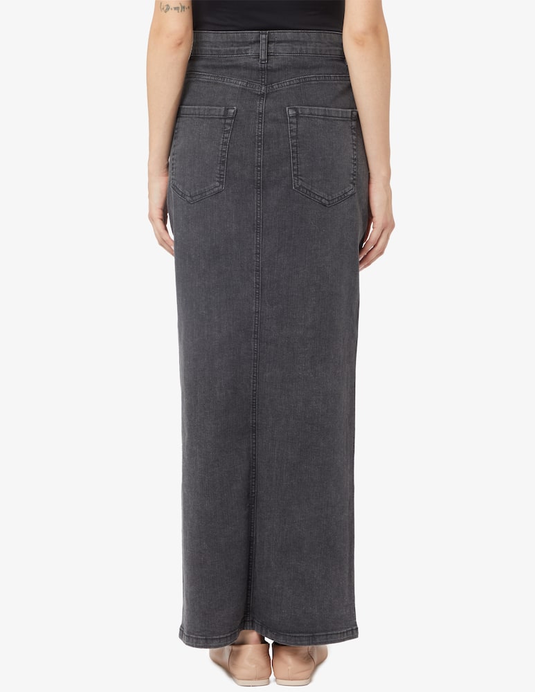 EMME Biblios long denim skirt with front slit - picture 3 EMME Biblios long denim skirt with front slit - picture 3