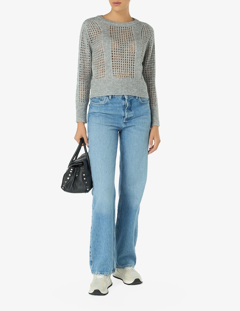 rinascente EMME Elfo maglione rete corto con paillettes