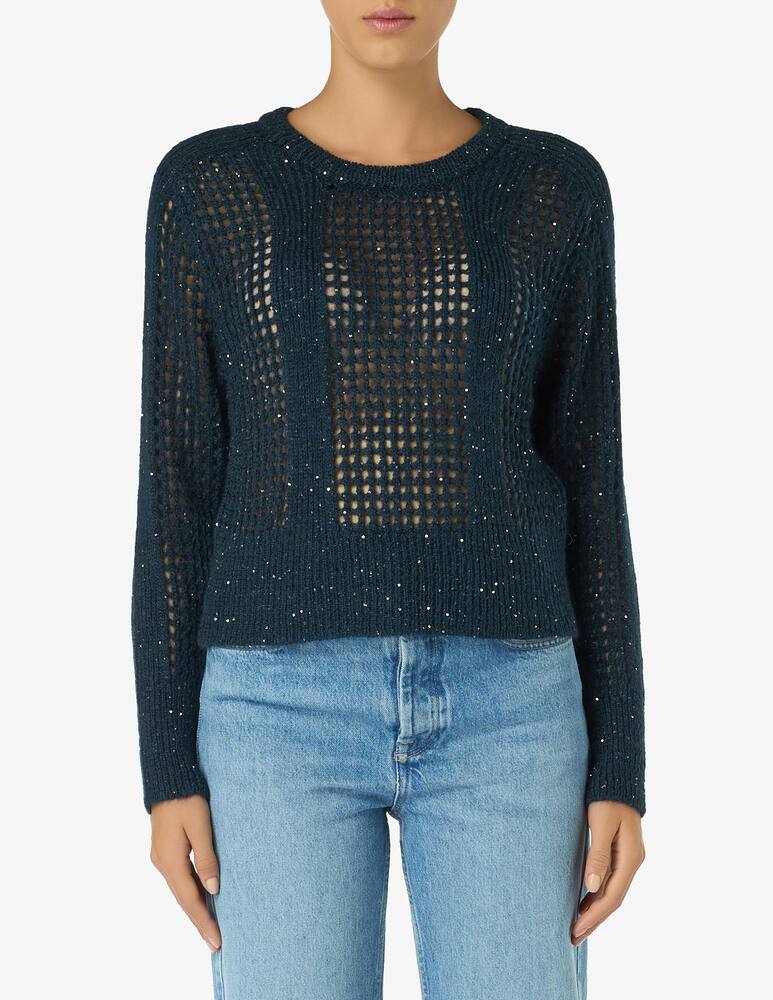 EMME Elfo maglione a rete con paillettes - immagine 1