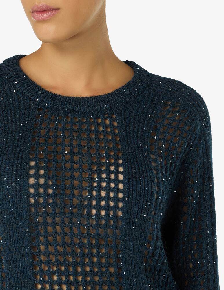EMME Elfo maglione a rete con paillettes - immagine 4