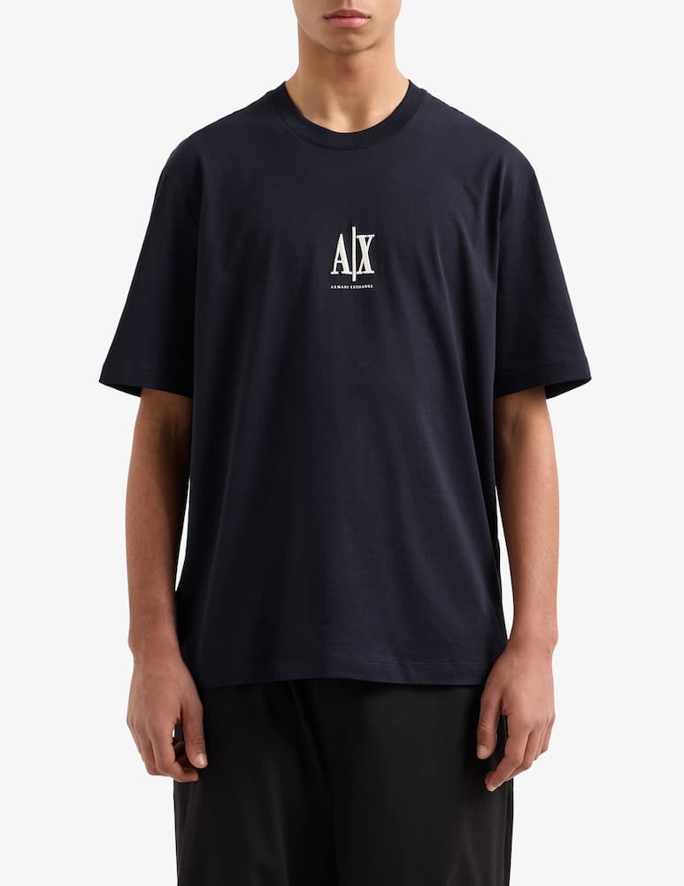 Armani Exchange T-shirt regular con logo ricamo - immagine 1 Armani Exchange T-shirt regular con logo ricamo - immagine 1