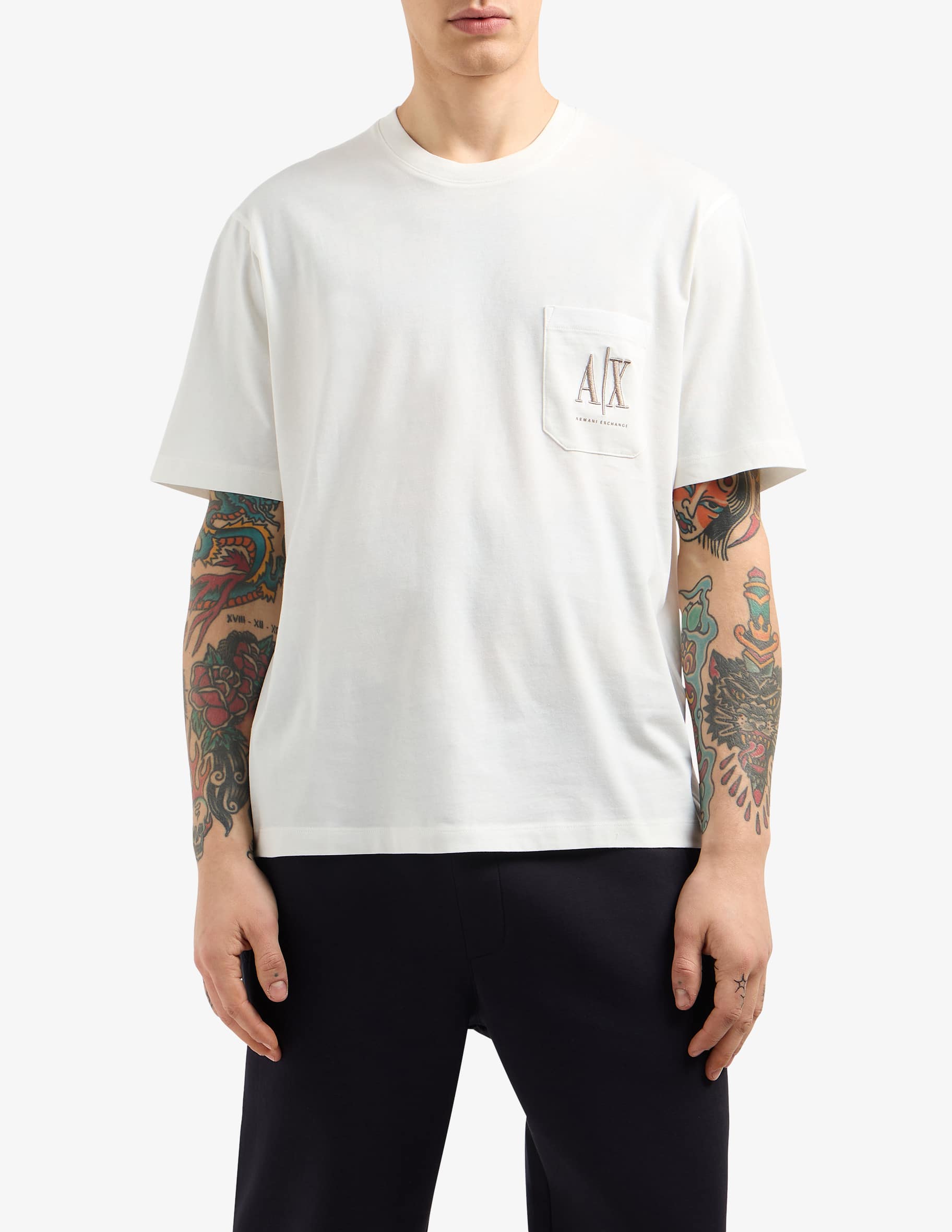 Acquista Armani Exchange T-shirt con logo ricamato su Rinascente