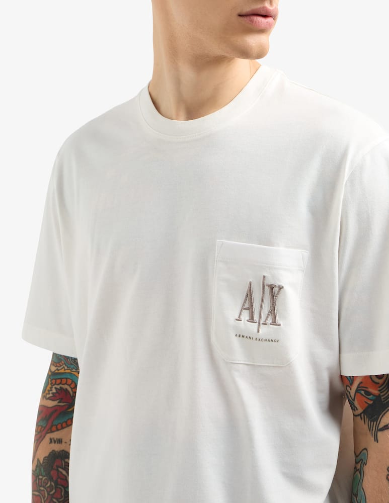 Armani Exchange T-shirt con logo ricamato - immagine 4 Armani Exchange T-shirt con logo ricamato - immagine 4