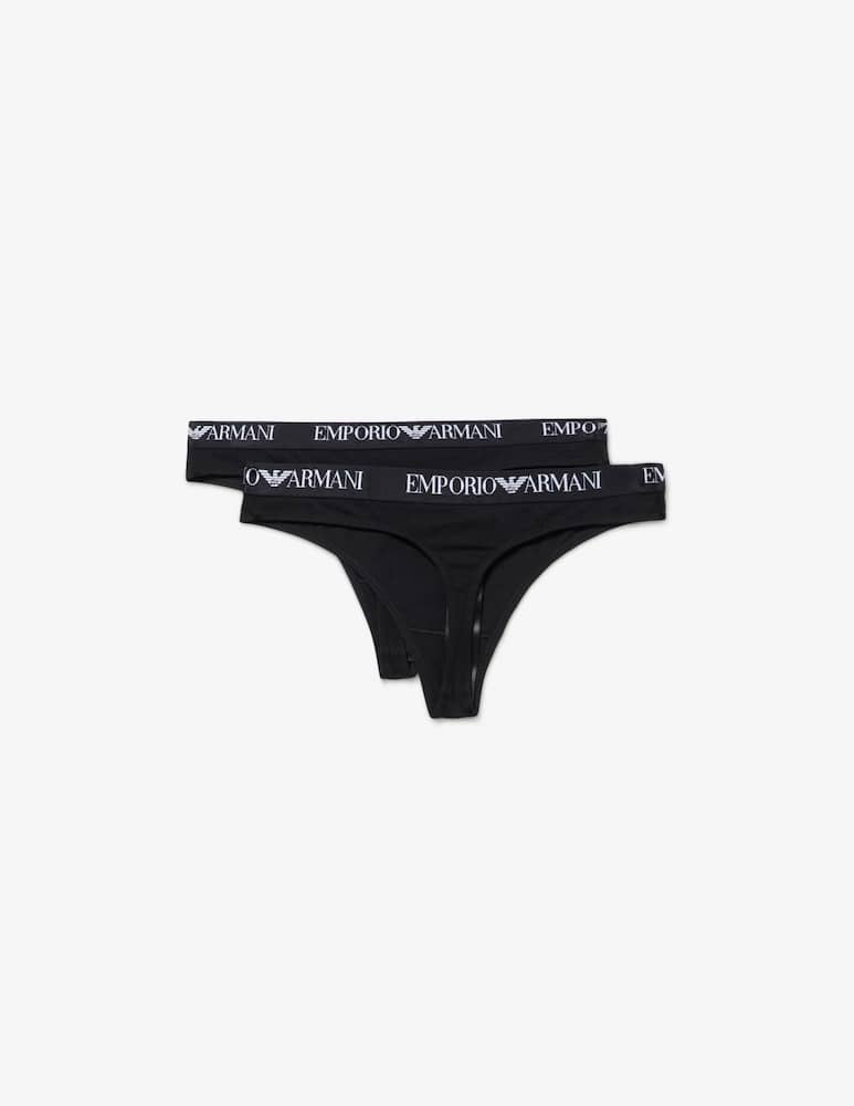 rinascente Emporio Armani Essential cotton thong duo