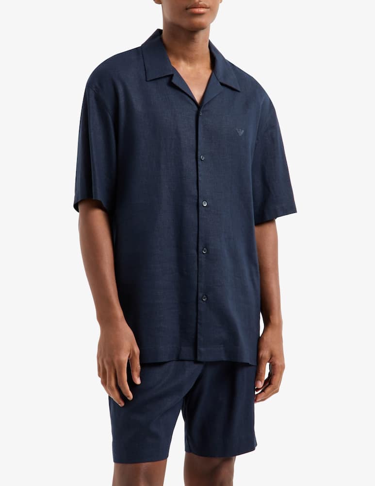 rinascente Emporio Armani Linen blend short-sleeve shirt