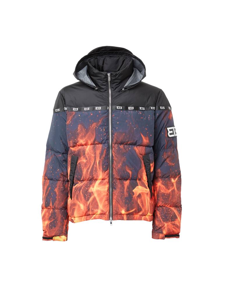 313 Fire print hooded down jacket - picture 1 313 Fire print hooded down jacket - picture 1