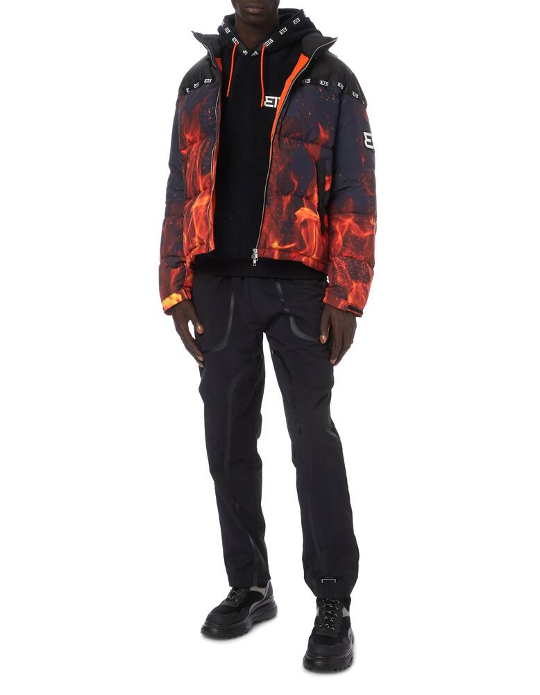 313 Fire print hooded down jacket - picture 2 313 Fire print hooded down jacket - picture 2