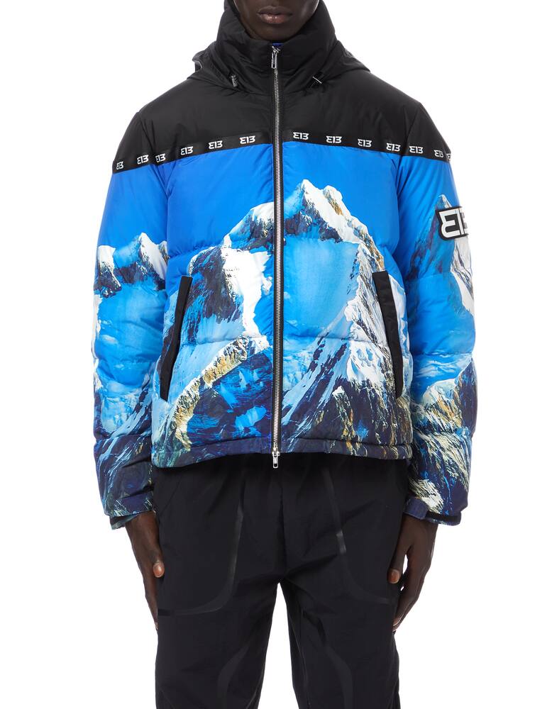 rinascente 313 Mountain print hooded down jacket