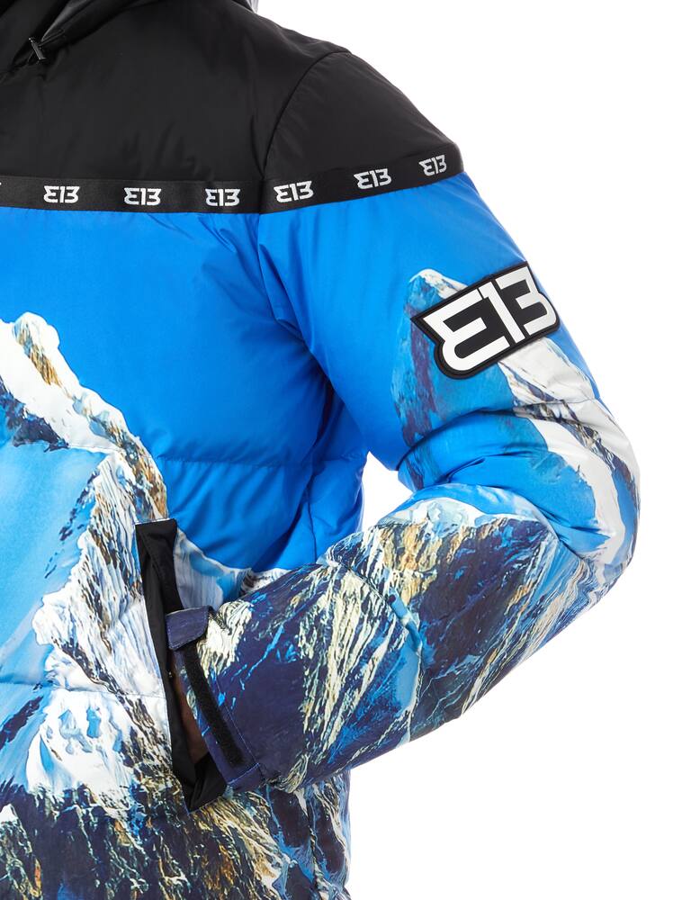 rinascente 313 Mountain print hooded down jacket