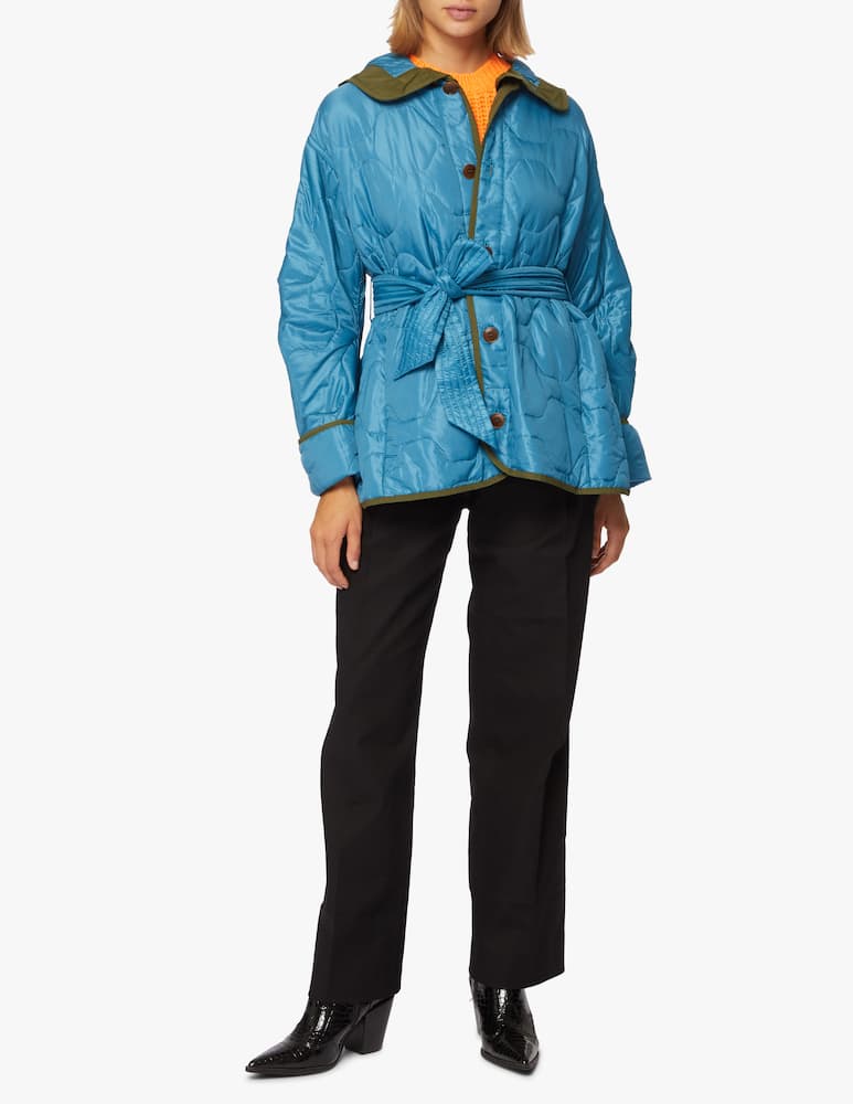 rinascente A44 Gilet trapuntato con cintura e cappuccio staccabile