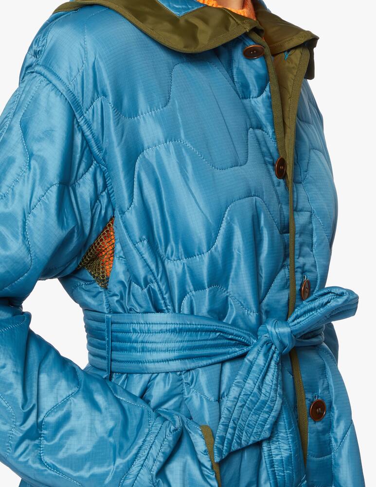 rinascente A44 Gilet trapuntato con cintura e cappuccio staccabile