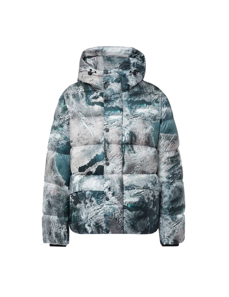 rinascente Add Hoody printed mountain shimmer down jacket