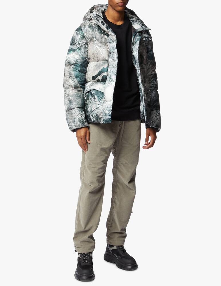 rinascente Add Hoody printed mountain shimmer down jacket
