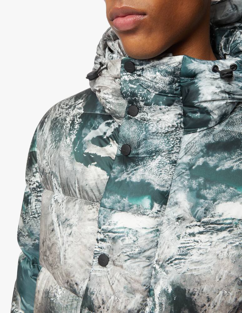 rinascente Add Hoody printed mountain shimmer down jacket