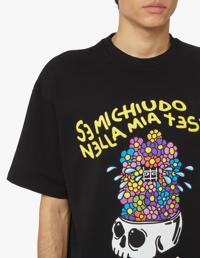 rinascente Phobia Maglietta con stampa teschio e fiori