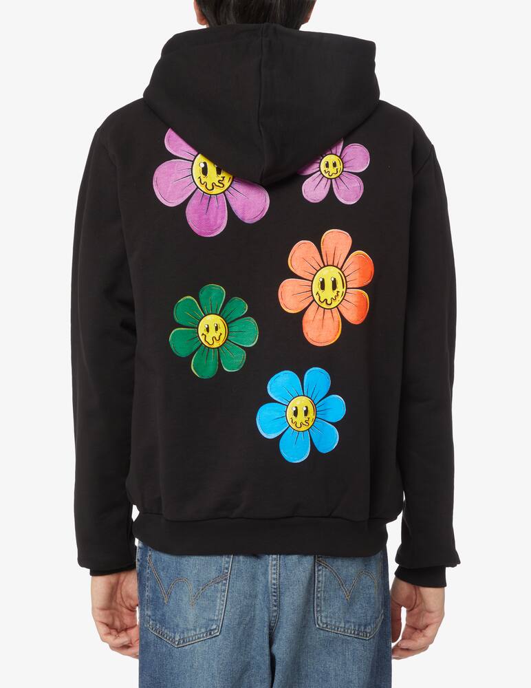 rinascente Phobia Felpa con cappuccio con stampa teschio e fiori