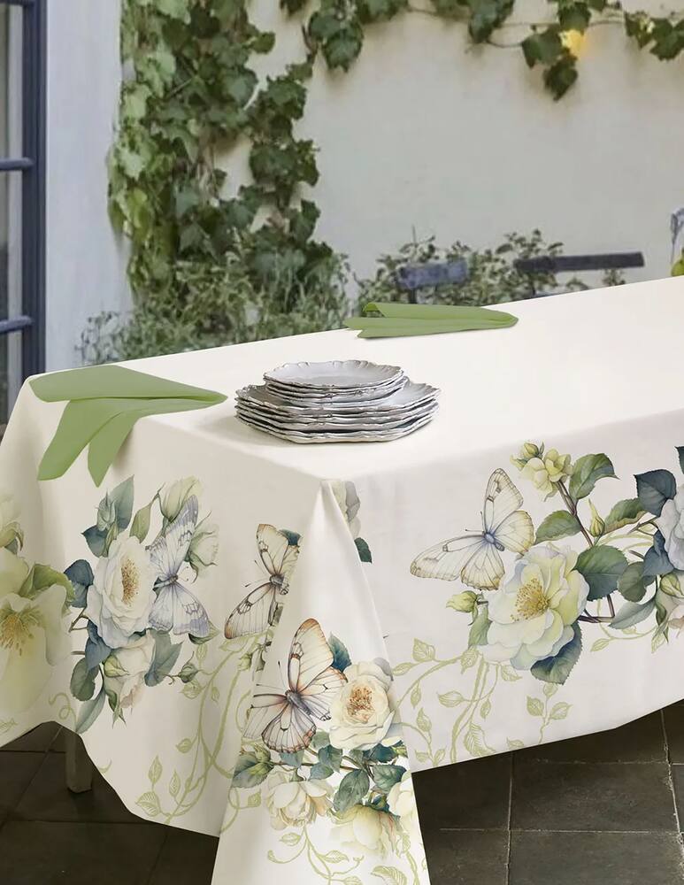 rinascente Tessitura Randi Tea rose tablecloth pure cotton digitally printed cm 100x100