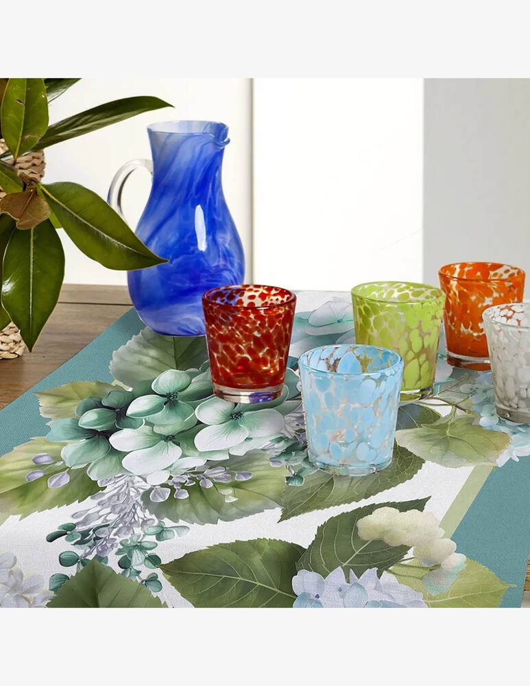 rinascente Tessitura Randi Hydrangea runner pure cotton digitally printed