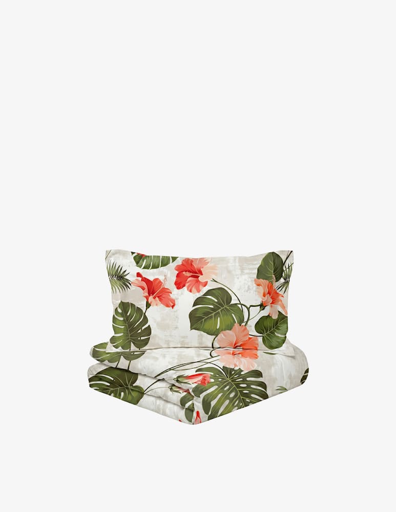 rinascente Tessitura Randi Hibiscus Satin Duvet Cover Set