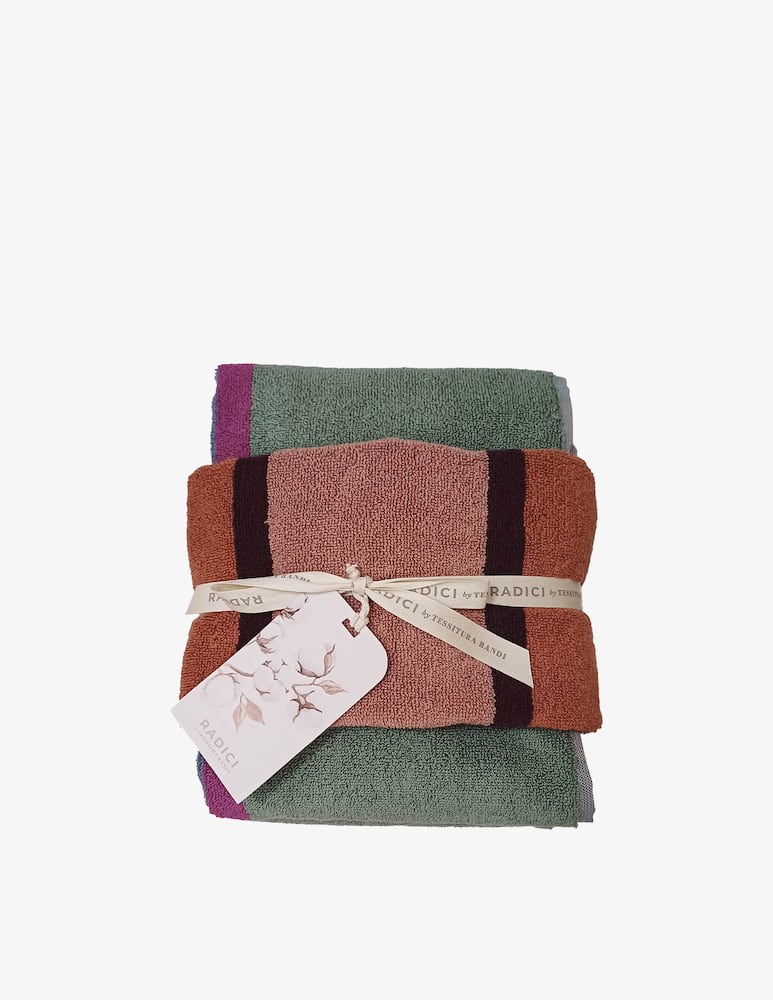 rinascente Tessitura Randi Reverso Towel And Guest Towel Set, Double Face