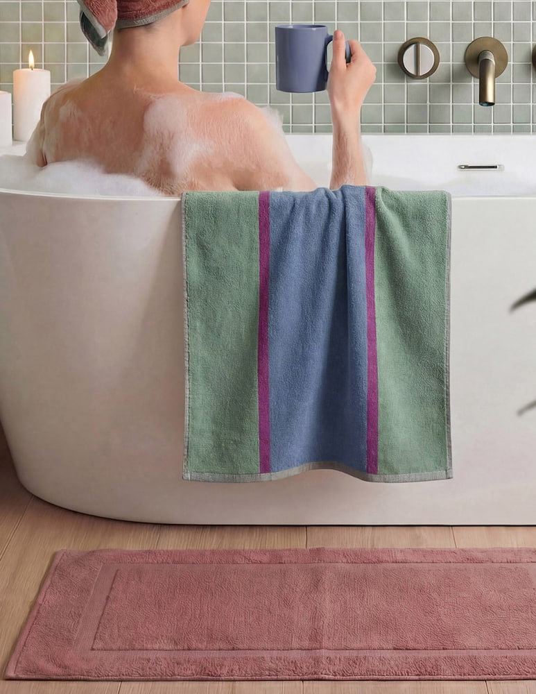 rinascente Tessitura Randi Reverso Towel And Guest Towel Set, Double Face