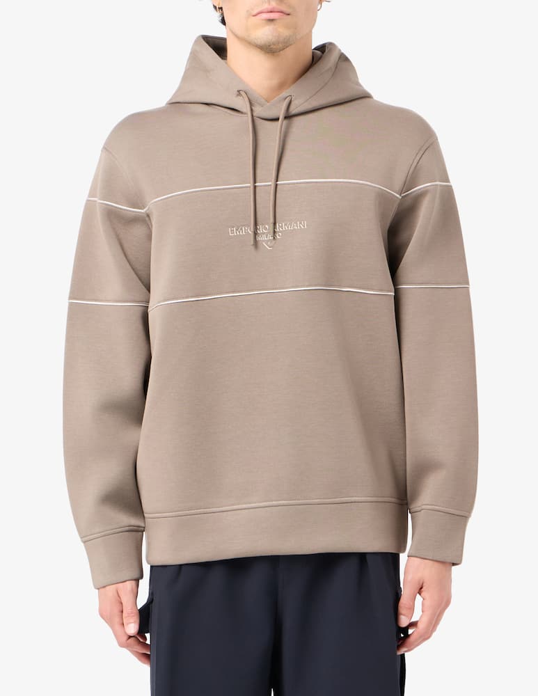 rinascente Emporio Armani Hoodie logo lettering piping