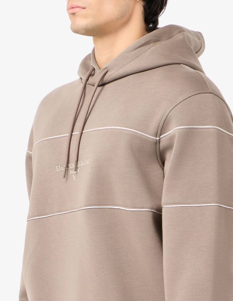 rinascente Emporio Armani Hoodie logo lettering piping